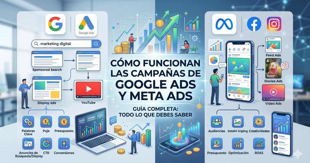 Cómo funcionan las campañas de Google Ads y Meta Ads